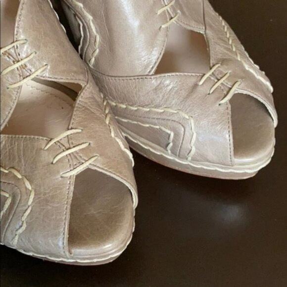 Prada Beige Platform Peeptoe Sandals - Picture 4 of 8